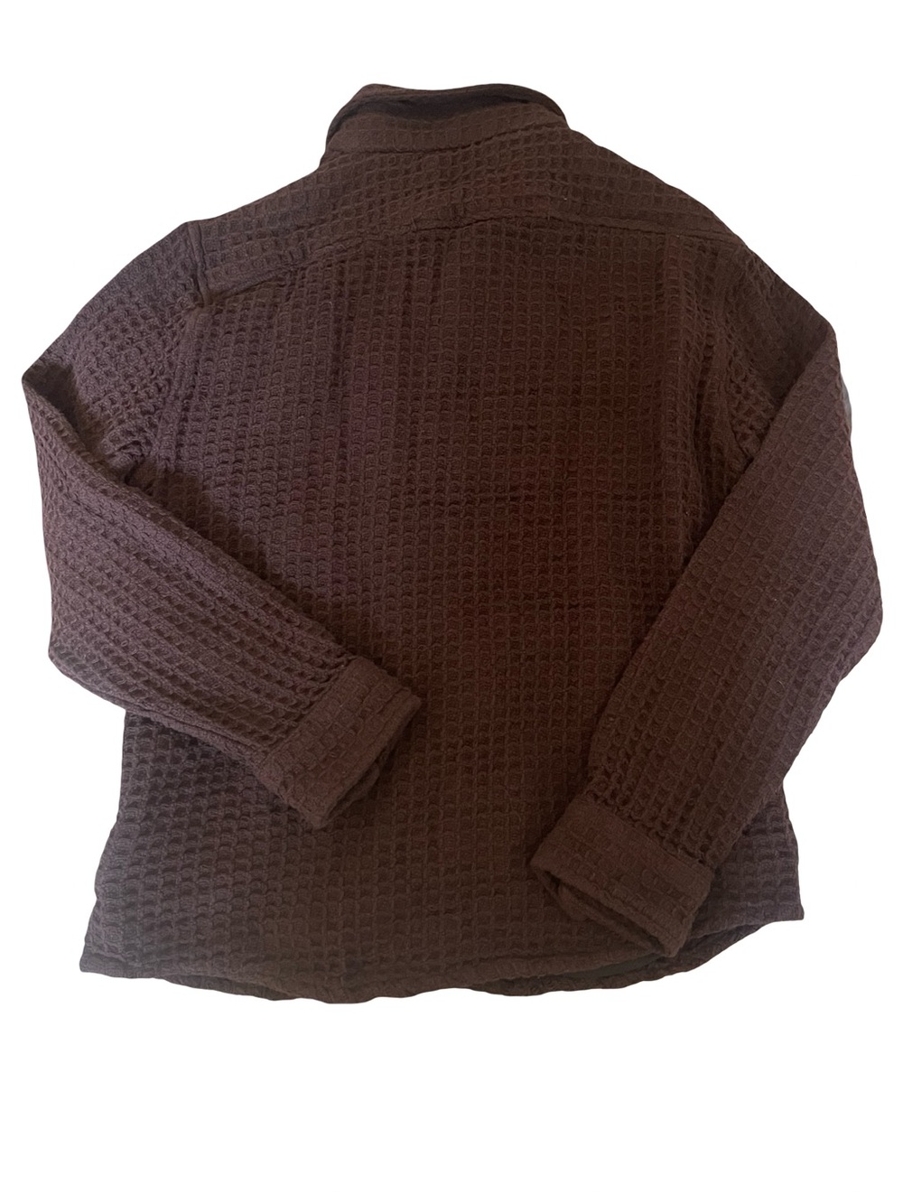 NWT Amongst Friends Waffle Knit Button-Up Shacket Jacket Chocolate Brown size S - Picture 4 of 10